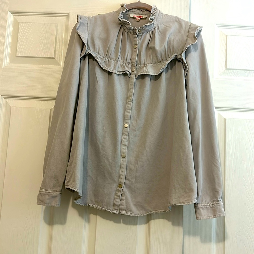 Grey Denim Button Up